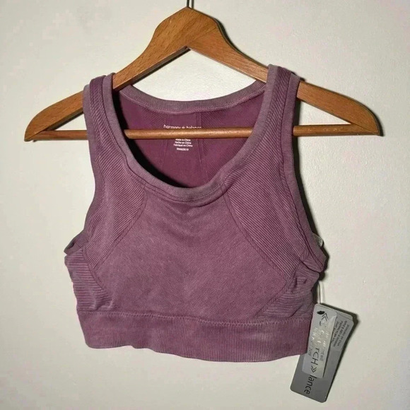 NWT HARMONY/BALANCE MAUVE CROPPED TOP/BRA S - Picture 3 of 5